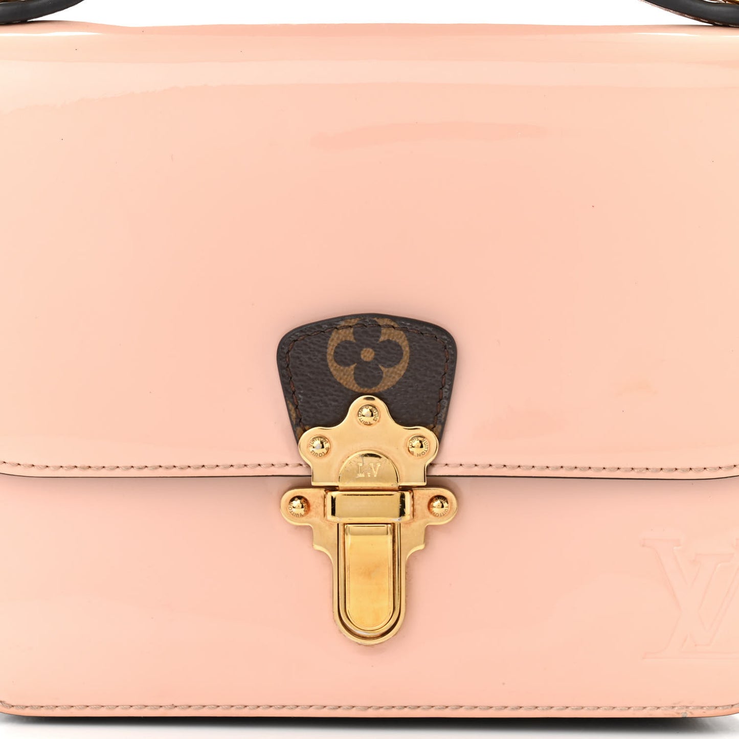 Patent Calfskin Monogram Cherrywood BB Rose Ballerine