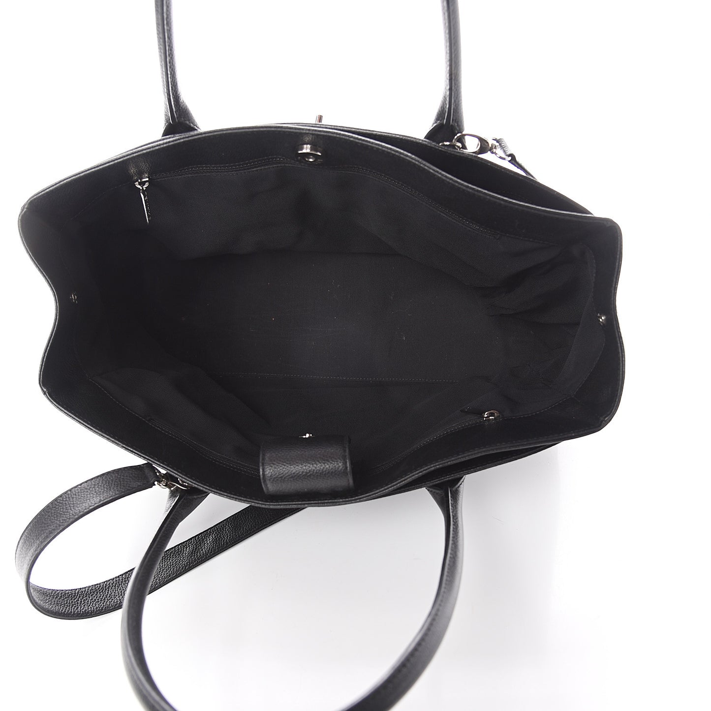 Calfskin Cerf Executive Shopper Tote Black