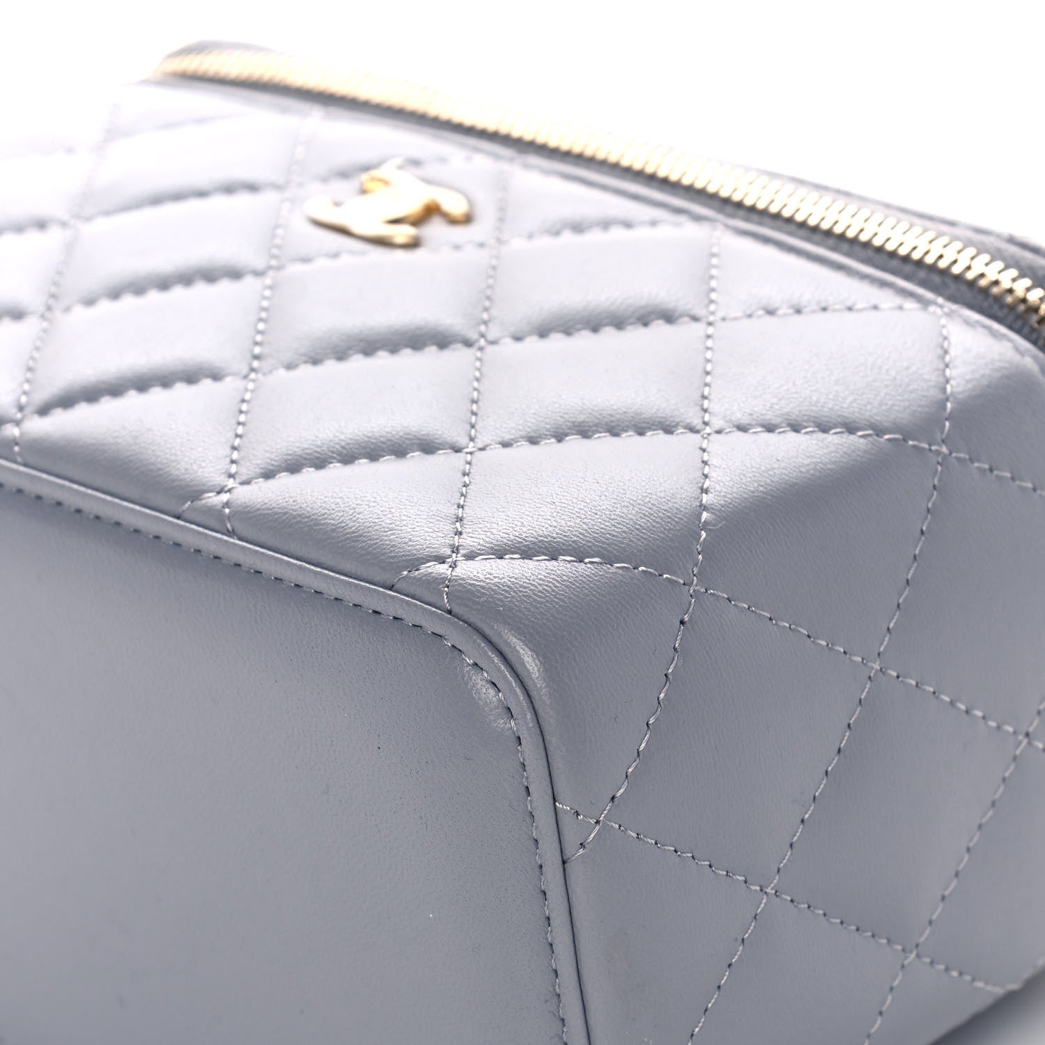Chanel Lambskin Quilted Small Pearl Crush Vanity Case With Chain Grey 10 of 13