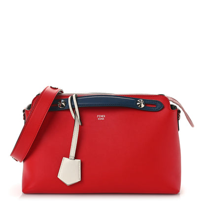 Fendi Vitello Dolce 4 Color Medium By The Way Boston Bag Caipiroska Blue Multicolor 1 of 9