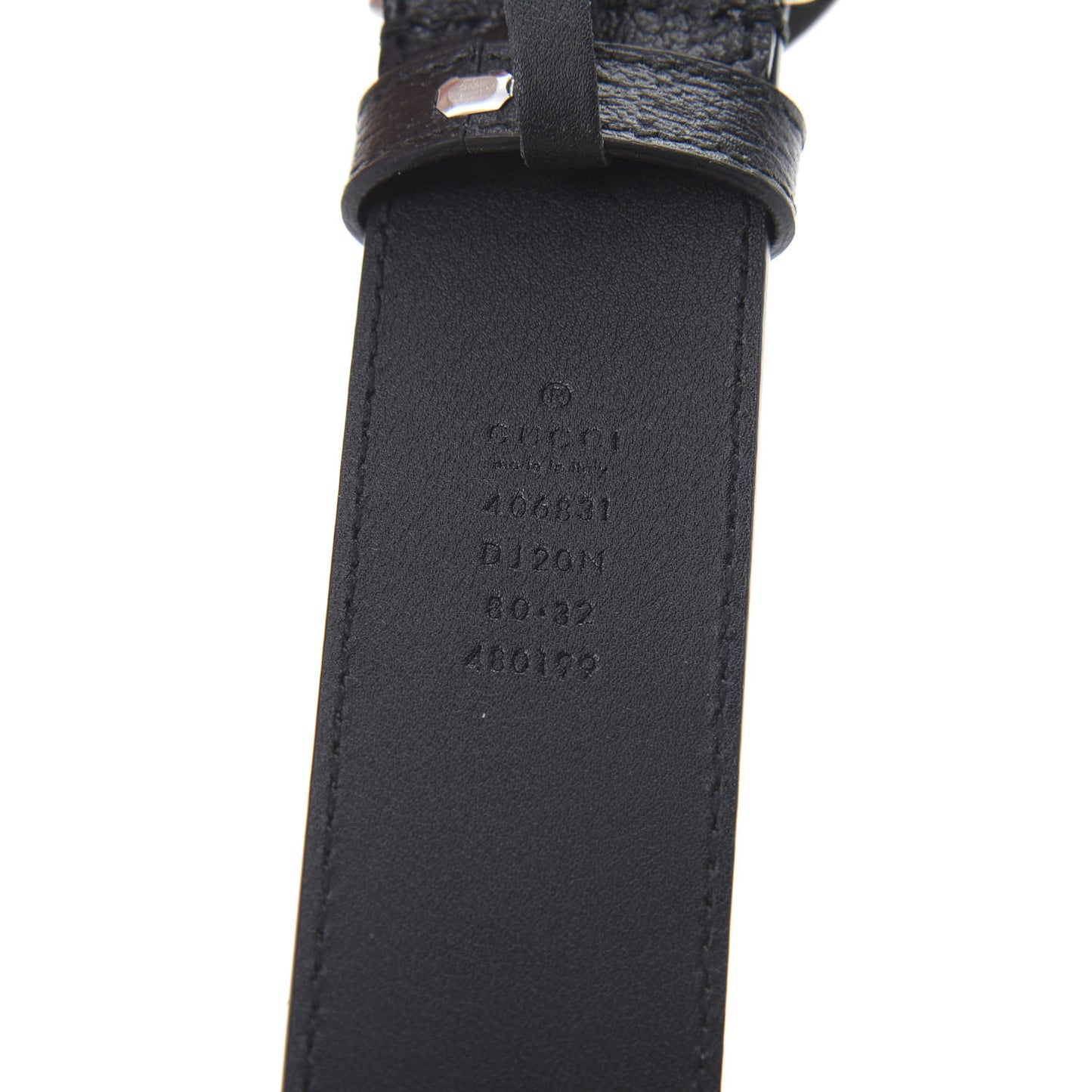 Textured Dollar Calfskin Nickel Double G 40mm Belt 80 32 Black