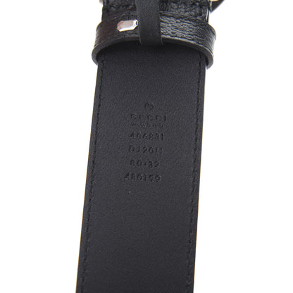 Gucci Textured Dollar Calfskin Nickel Double G 40mm Belt 80 32 Black 3 of 5