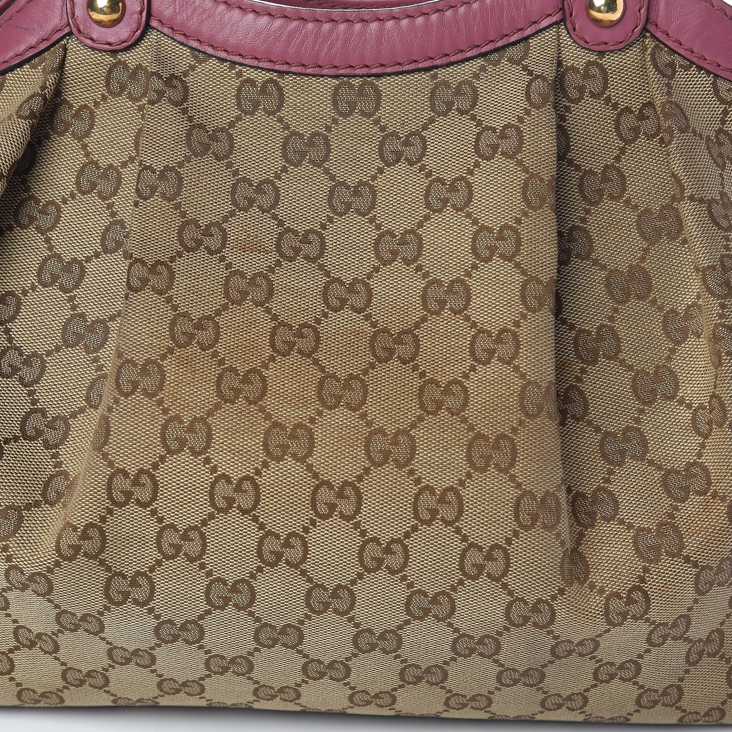Monogram Margaux Calfskin Medium Sukey Tote Beige Ebony Vintage Rose