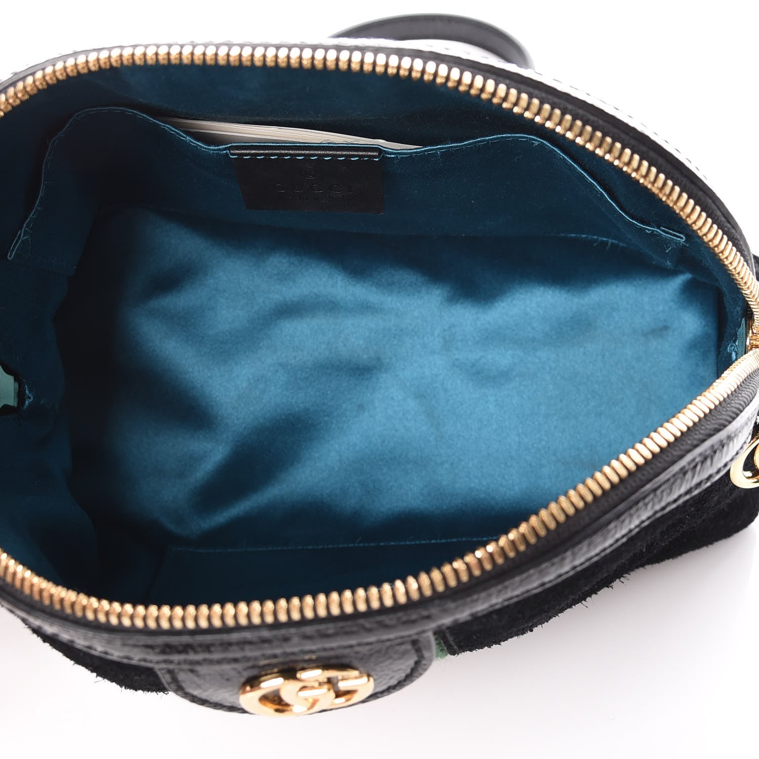 Gucci Suede Patent Web GG Small Ophidia Dome Shoulder Bag Black 7 of 9
