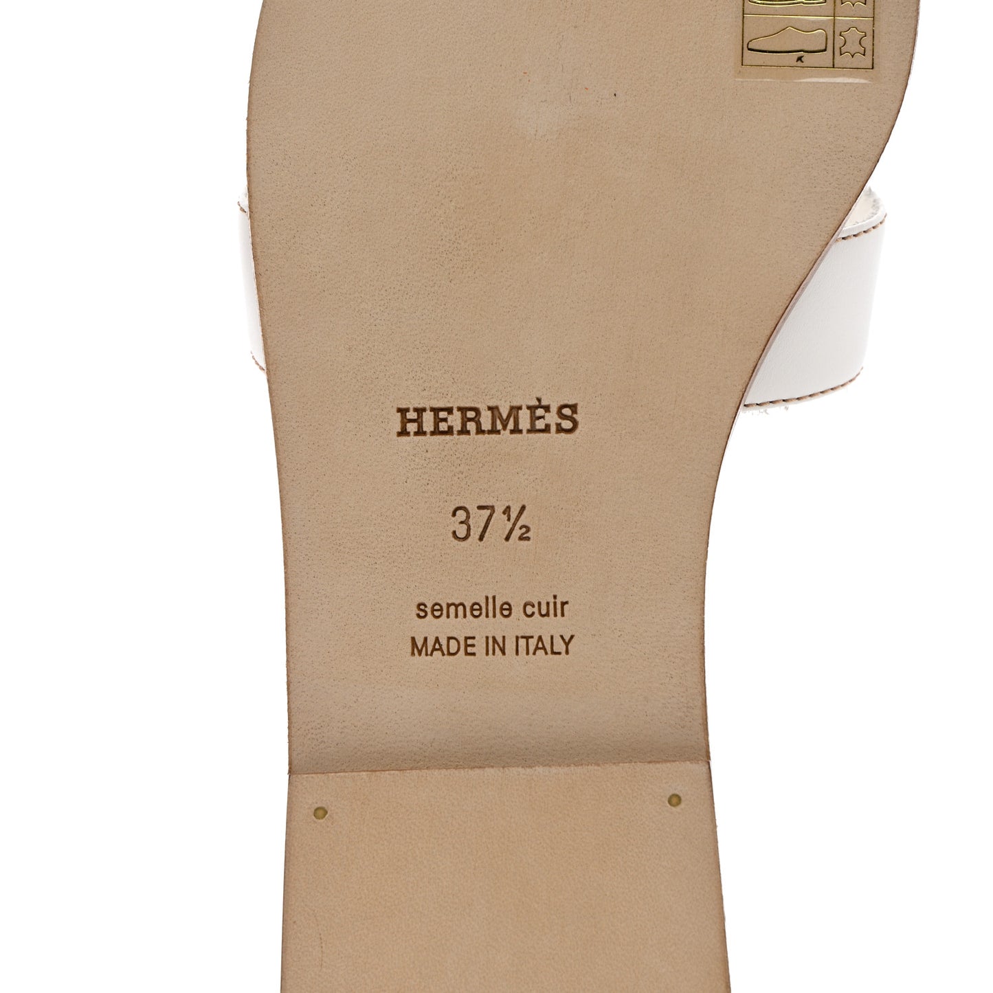 Box Calfskin Oran Sandals 37.5 White
