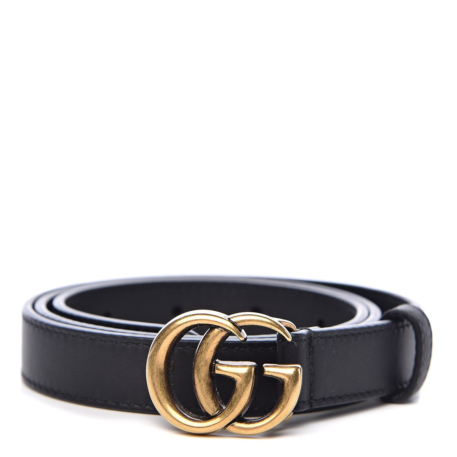 Gucci Calfskin Double G 20mm Belt 80 32 Black 1 of 6