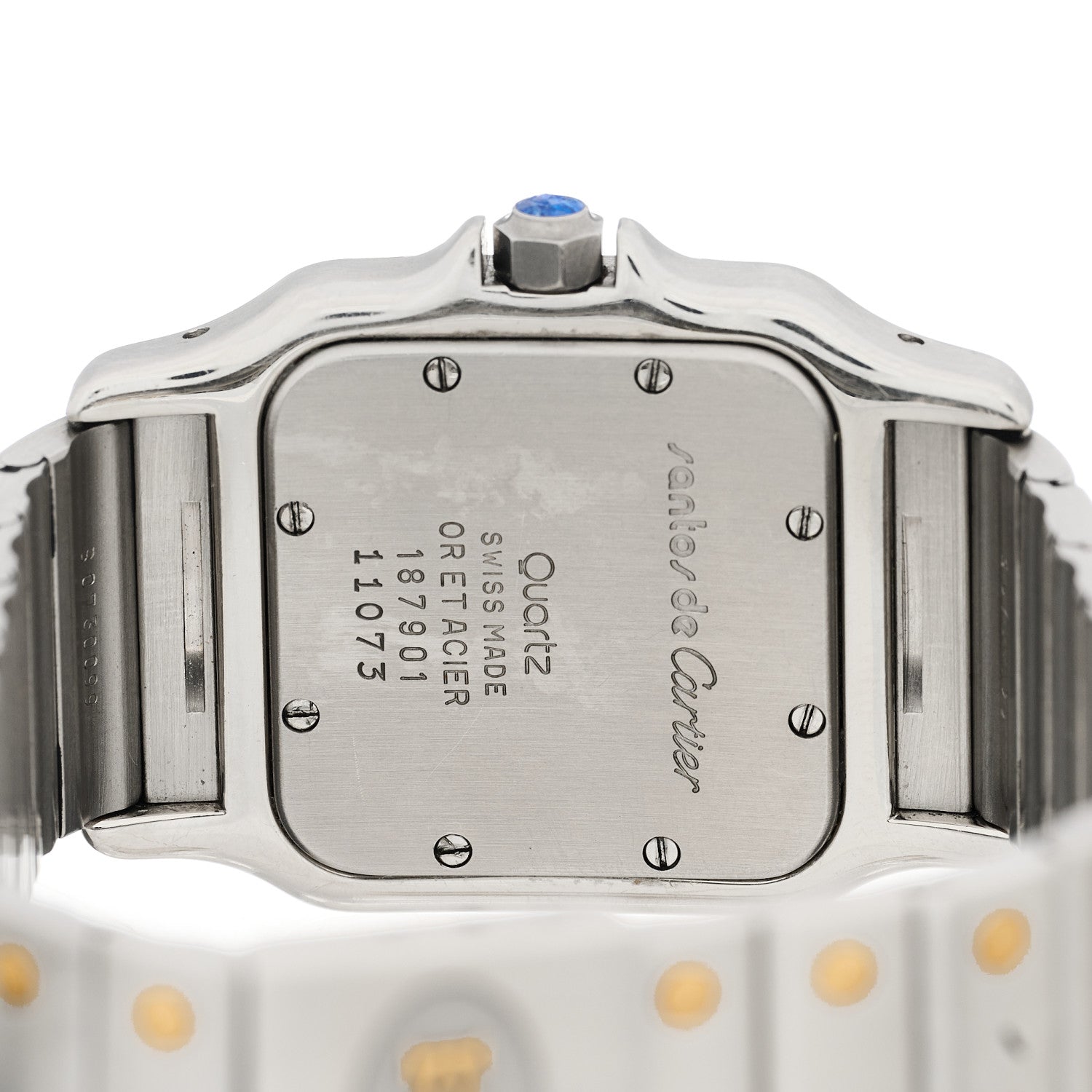 Cartier Stainless Steel 18K Yellow Gold 29mm Santos De Cartier Galbee Quartz Watch 4 of 4