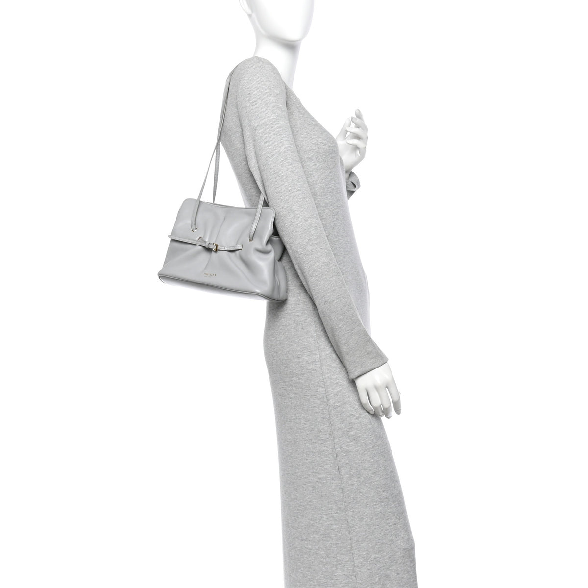 Nappa Small Dada Shoulder Bag Granite Gray