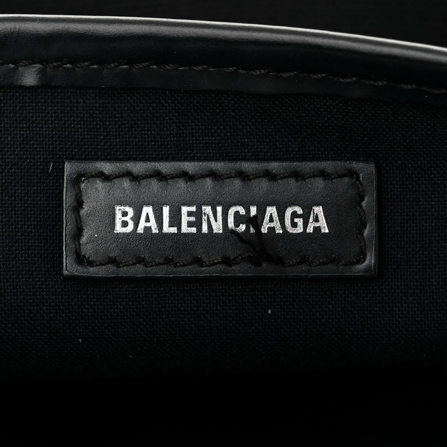 Cotton Canvas Calfskin Navy Cabas XS Black