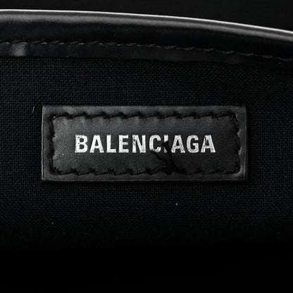 Balenciaga Cotton Canvas Calfskin Navy Cabas XS Black 7 of 11