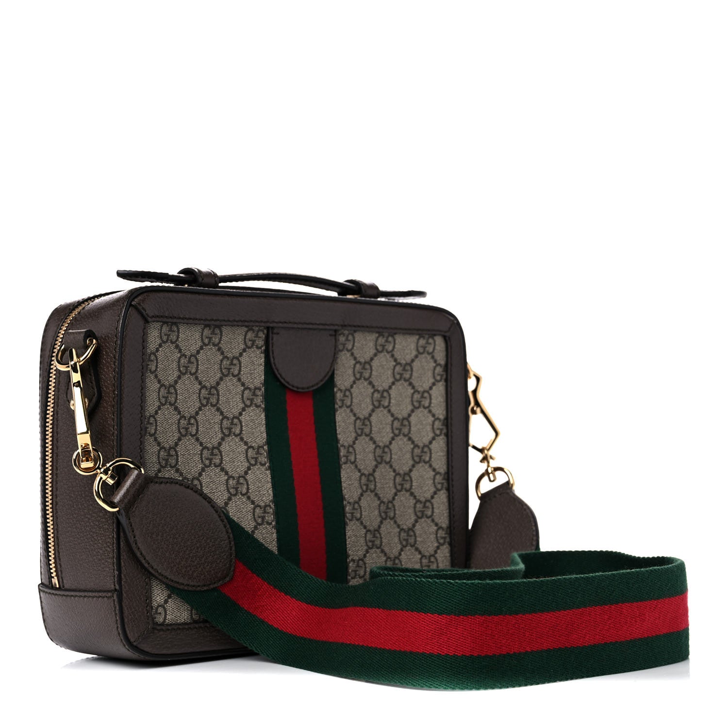Gucci GG Supreme Web Small Ophidia Top Handle Shoulder Bag Brown 3 of 14