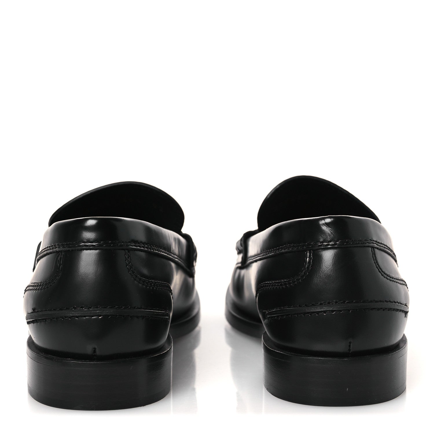 Fendi Vitello Logo Loafers 39.5 Black 6 of 10