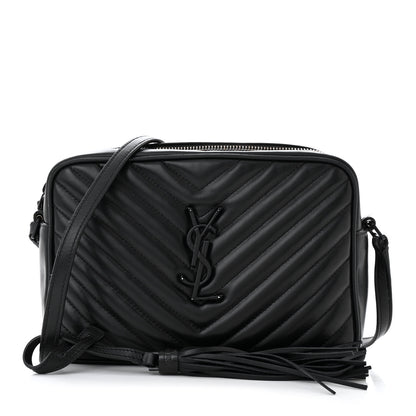 Saint Laurent Calfskin Matelasse Monogram Monochrome Lou Camera Bag Black 1 of 16