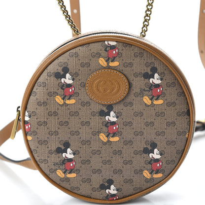 Gucci X DISNEY Mini Vintage GG Supreme Monogram Mickey Mouse Round Backpack Beige Vintage Sun Oil 8 of 9