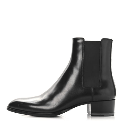 Saint Laurent Calfskin Mens Wyatt 40 Chelsea Boots 43 Sparrow Brown 1 of 10