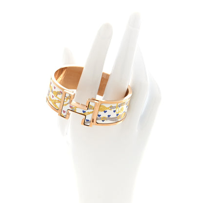 Hermes Enamel Printed Wide Brides de Gala Love Click Clac Bracelet PM Confetis 2 of 4