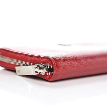 Chanel Caviar Sevruga Zip Around Wallet Red 9 of 12