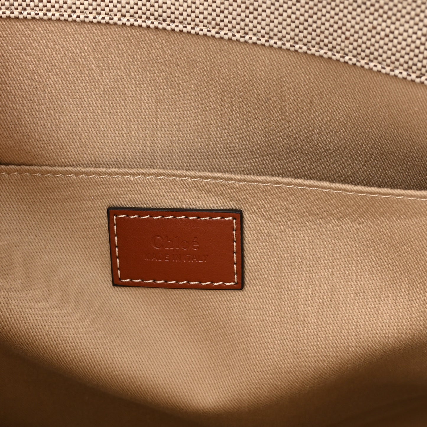 Cotton Calfskin Medium Woody Ribbon Tote White Brown