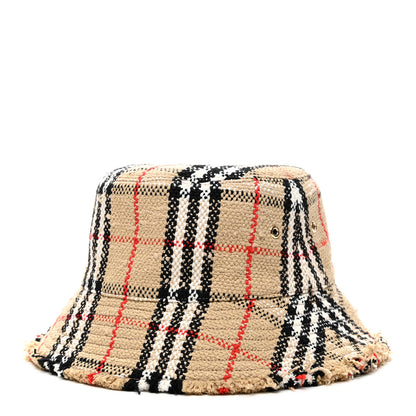 Burberry Tweed Check Bucket Hat M Archive Beige 1 of 8