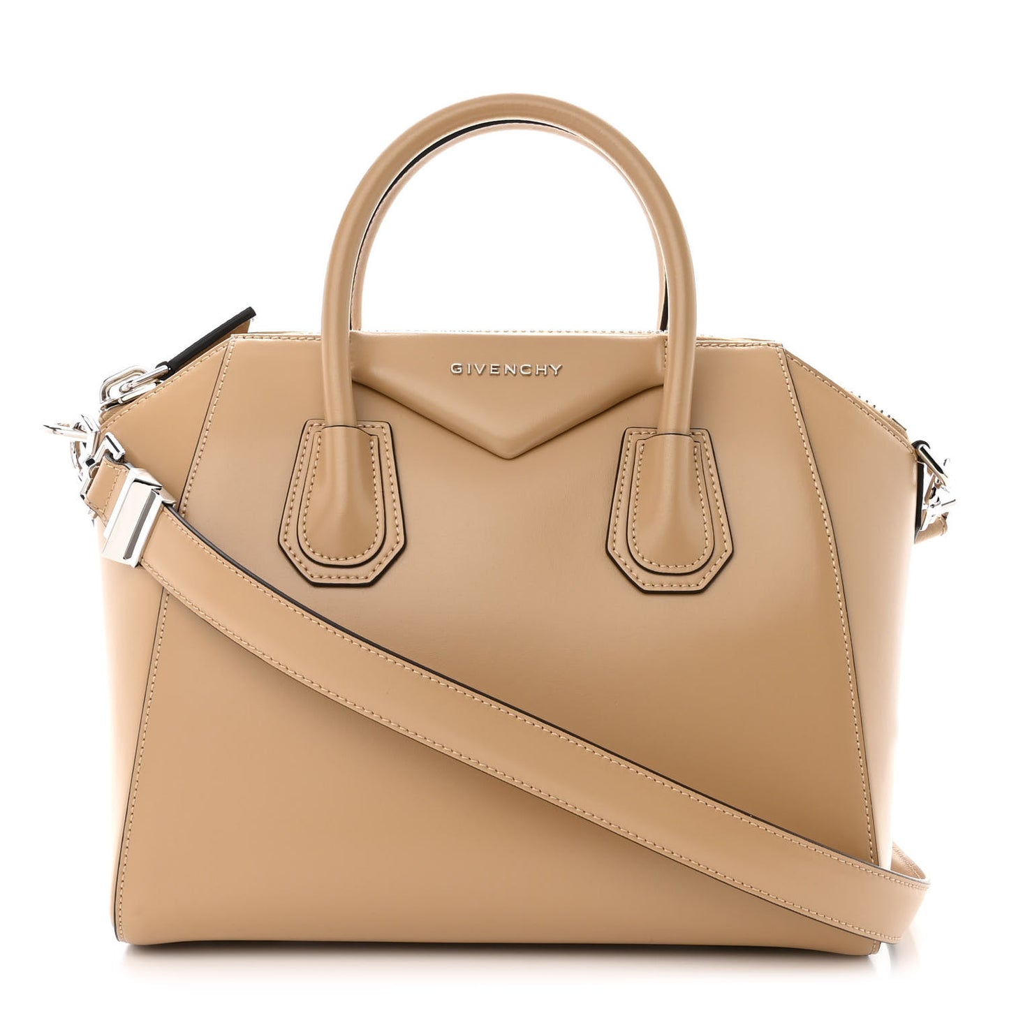 Shiny Lord Calfskin Small Antigona Beige Cappuccino