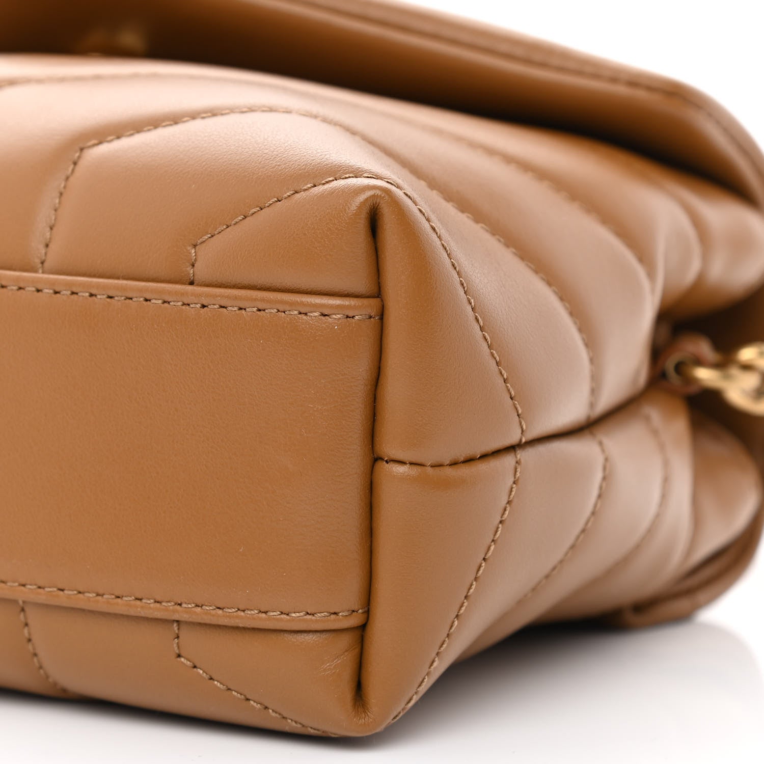 Saint Laurent Calfskin Y Quilted Monogram Toy Loulou Crossbody Bag Dark Natural 10 of 10