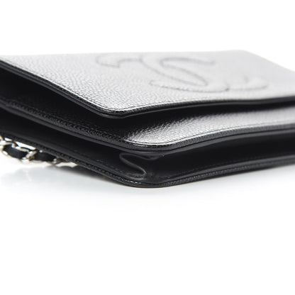 Chanel Caviar Timeless CC Wallet On Chain WOC Black 10 of 13