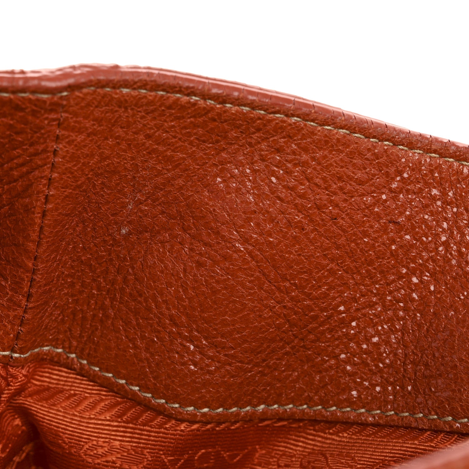 Prada Cervo Lux Shoulder Bag Papaya 12 of 16