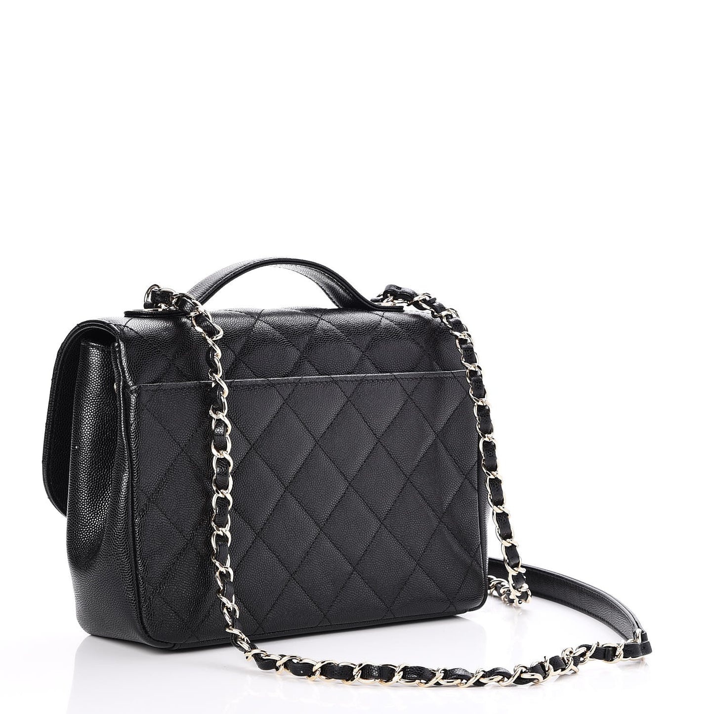 Caviar Quilted Small Business Affinity Flap Black