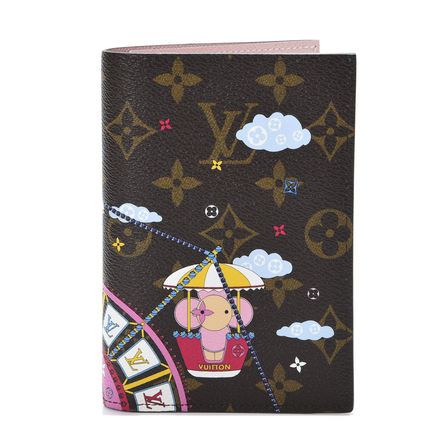 Monogram 2020 Christmas Animation Big Wheel Passport Cover Rose Ballerine