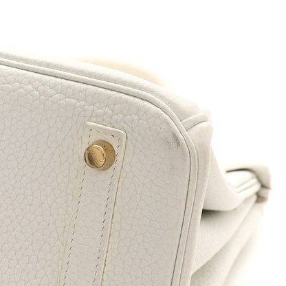Hermes Taurillon Clemence Birkin 30 White 10 of 14