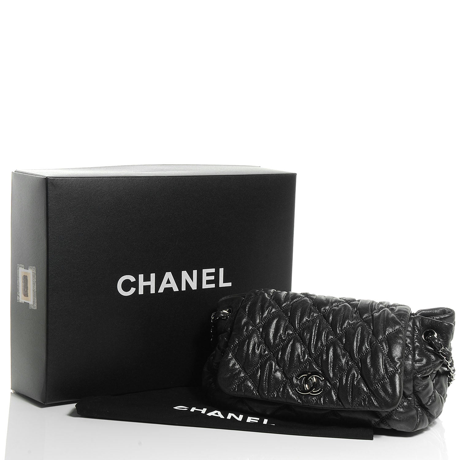 Chanel Calfskin Bubble Quilt Accordion Flap Black 5 of 8