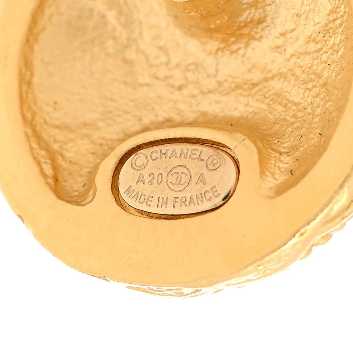 Metal Crystal CC Round Earrings Gold Ruthenium