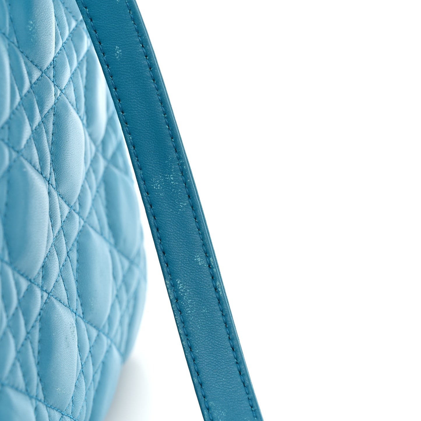 Lambskin Cannage Large Lady Dior Turquoise
