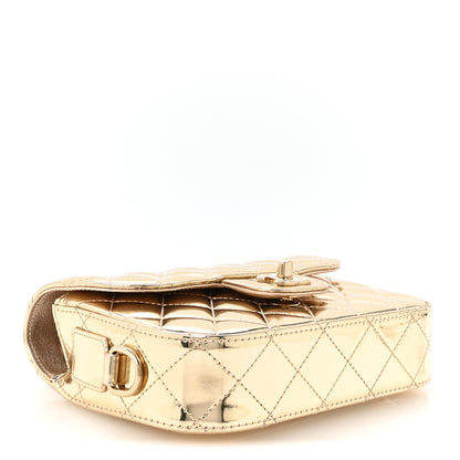 Chanel Mirror Calfskin Metallic Calfskin Quilted Hollywood Boulevard Mini Flap With Star Coin Purse Gold 4 of 11