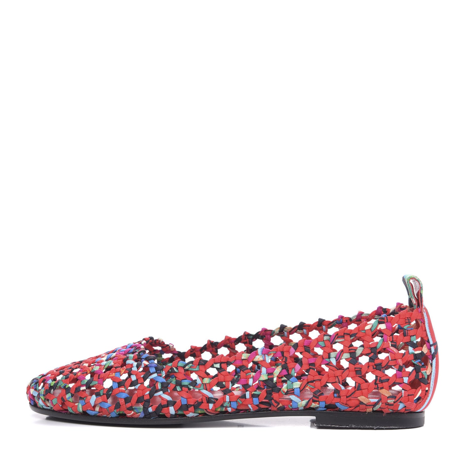 Printed Silk Braided Minorque Ballerina Flats 39.5 Multicolor