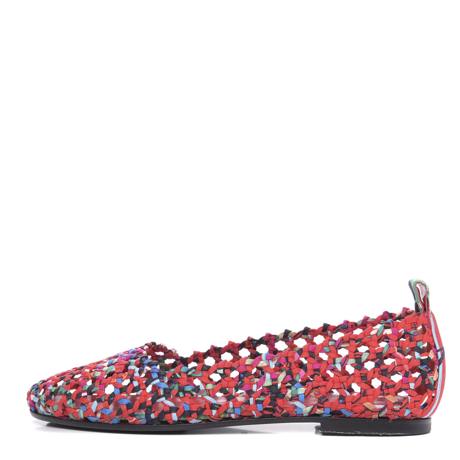 Hermes Printed Silk Braided Minorque Ballerina Flats 39.5 Multicolor 1 of 8
