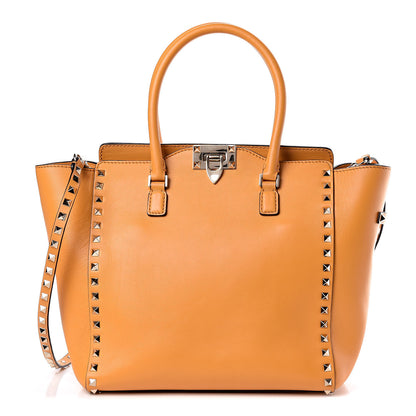Valentino Garavani Vitello Rockstud Double Handle Tote Mandarin Sorbet 1 of 17