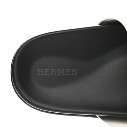 Hermes Calfskin Womens Chypre Sandals 37.5 White 7 of 9