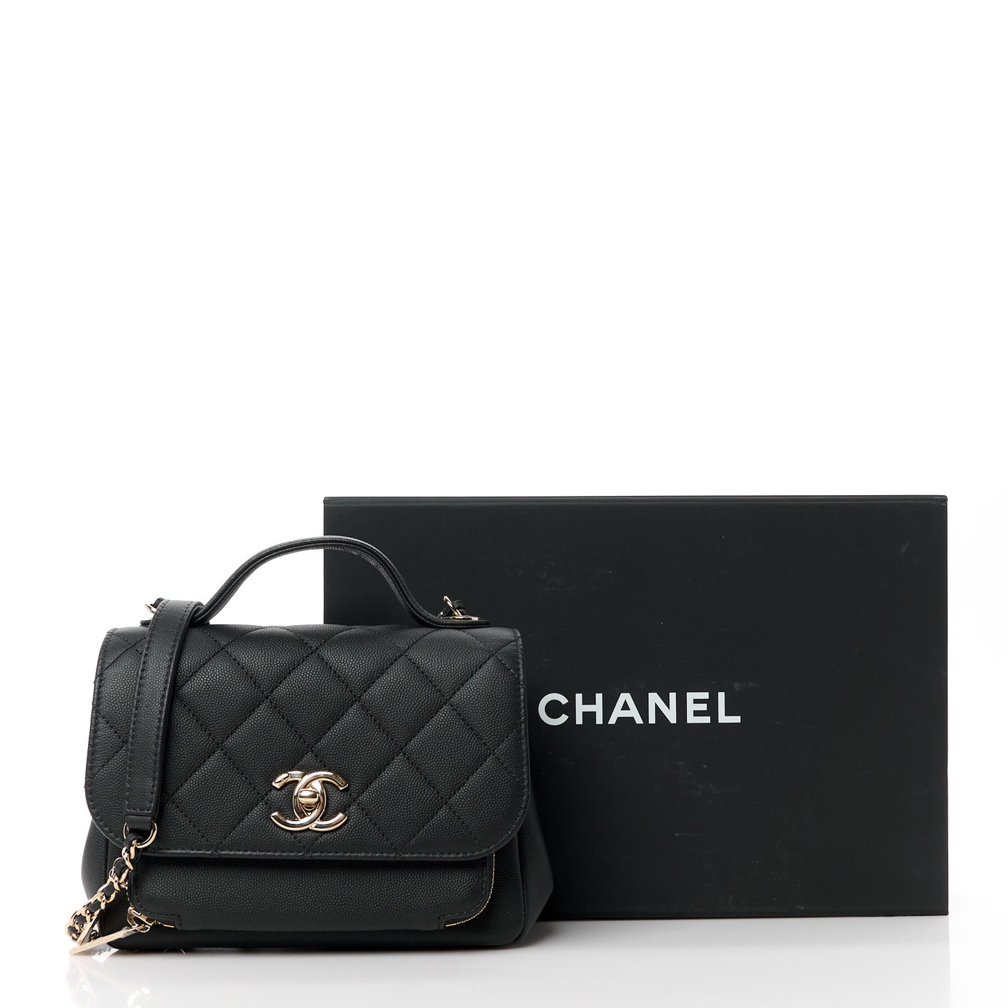 Caviar Quilted Small Business Affinity Flap Black