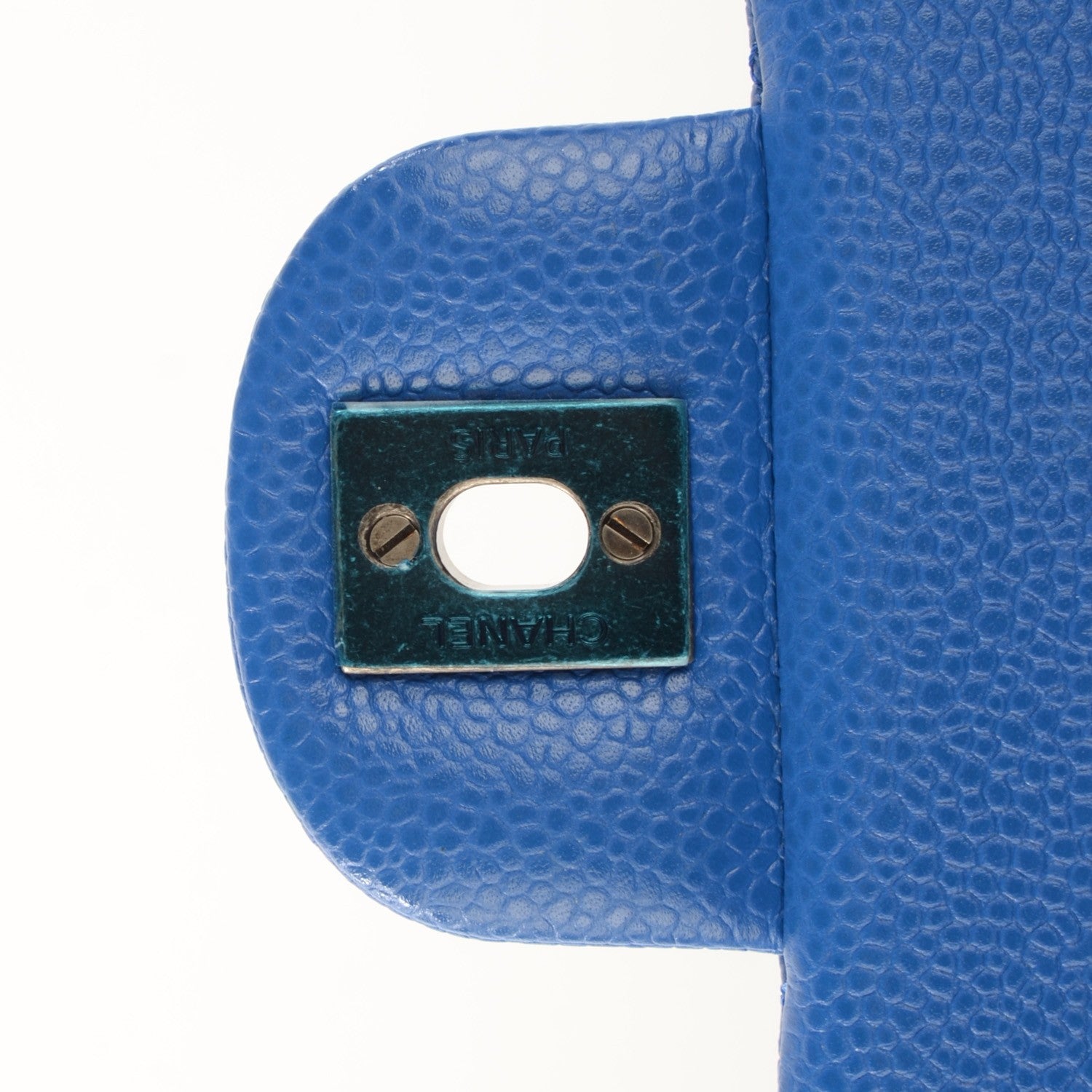 Chanel Caviar Quilted Medium Double Flap Blue 5 of 13