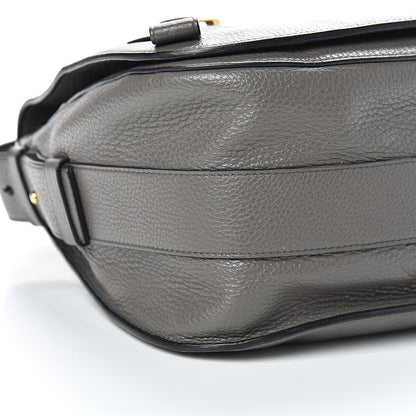 Tom Ford Grained Calfskin Soft Jennifer Saddle Bag Graphite 7 of 14