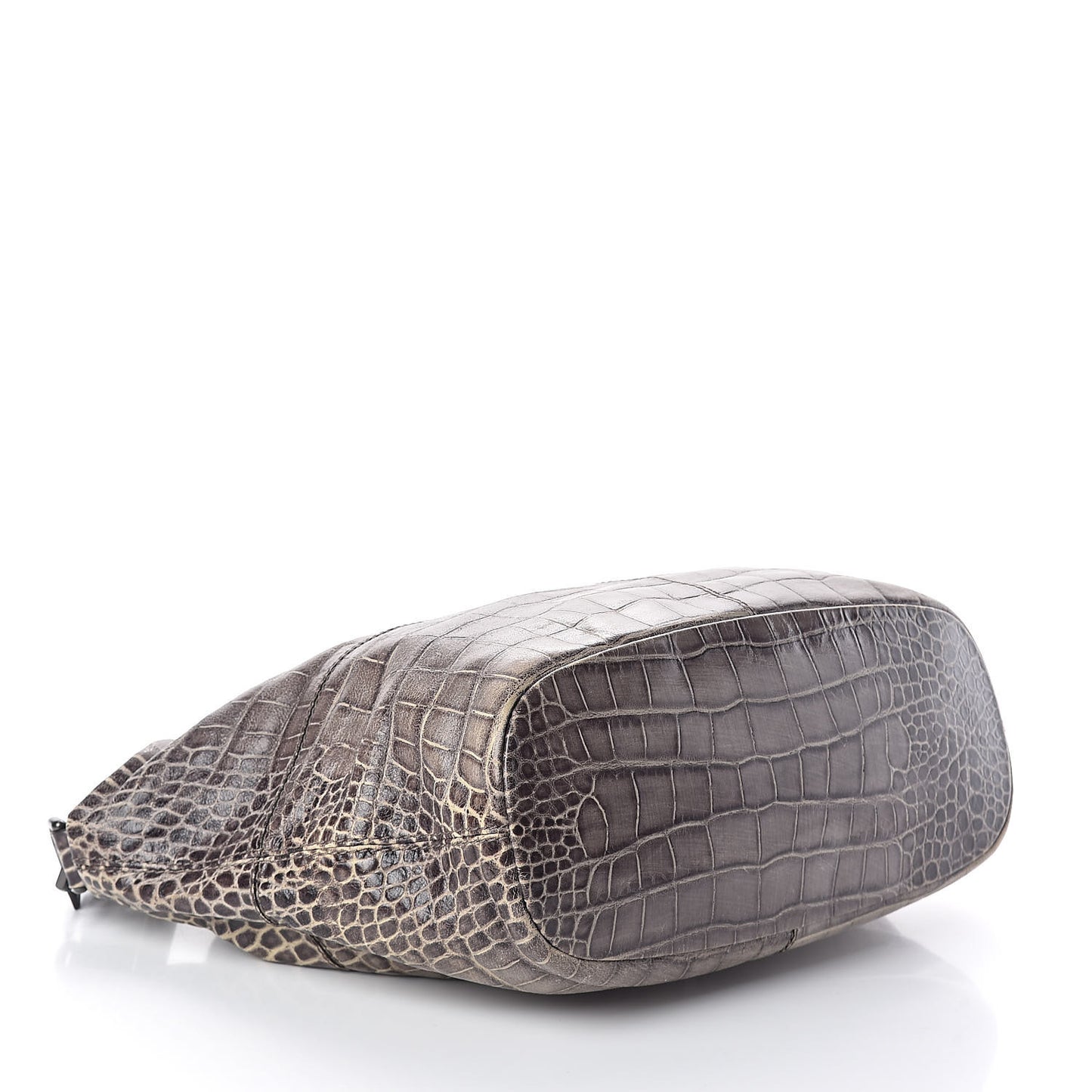 Calfskin Crocodile Embossed Medium Nightingale Brown