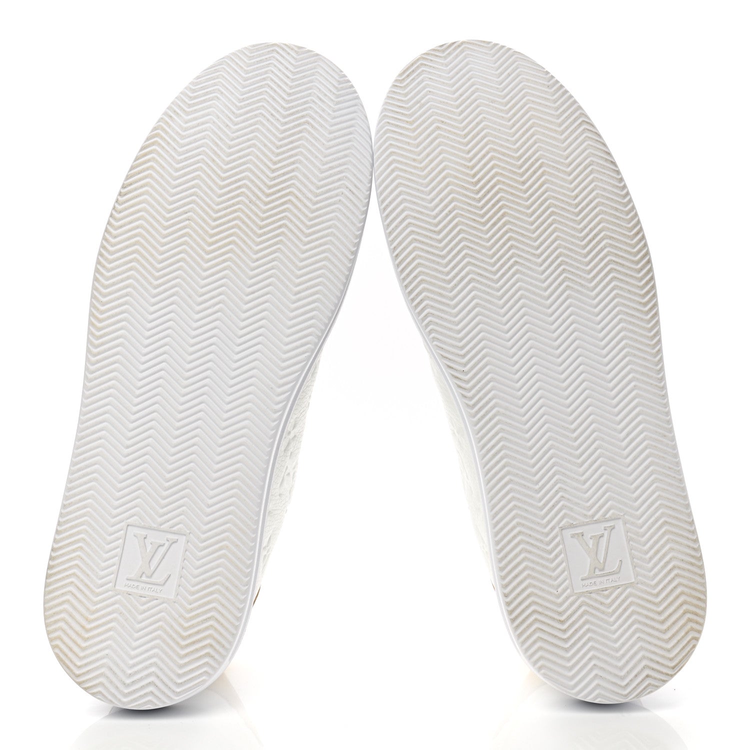 Louis Vuitton Grained Calfskin Embossed Monogram Mens Beverly Hills Sneakers 10.5 White 5 of 8