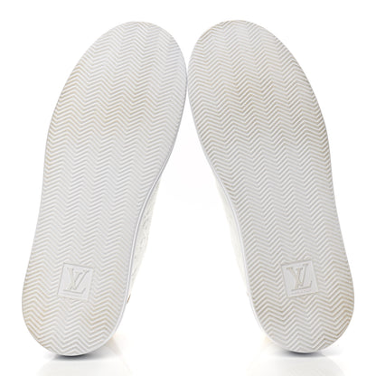 Louis Vuitton Grained Calfskin Embossed Monogram Mens Beverly Hills Sneakers 10.5 White 5 of 8