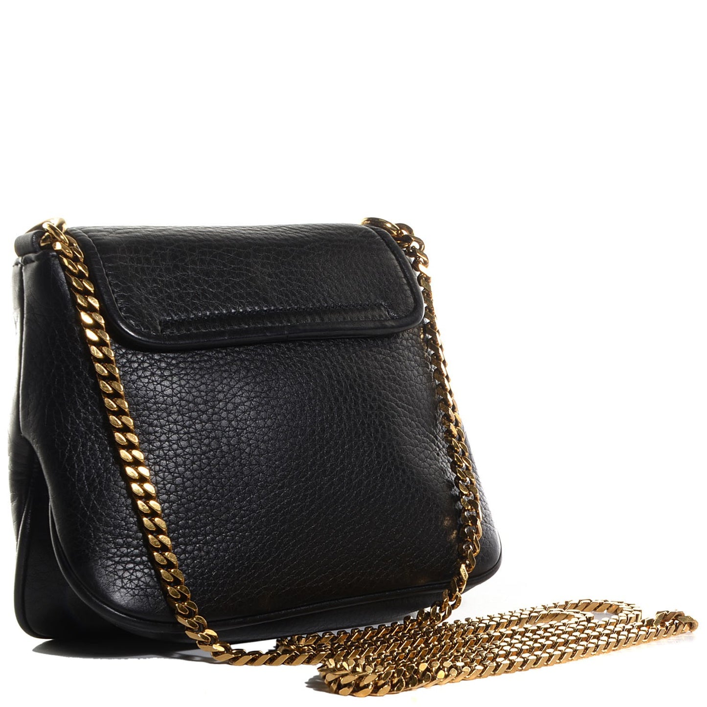 Pebbled Calfskin Small 1973 Chain Shoulder Bag Black