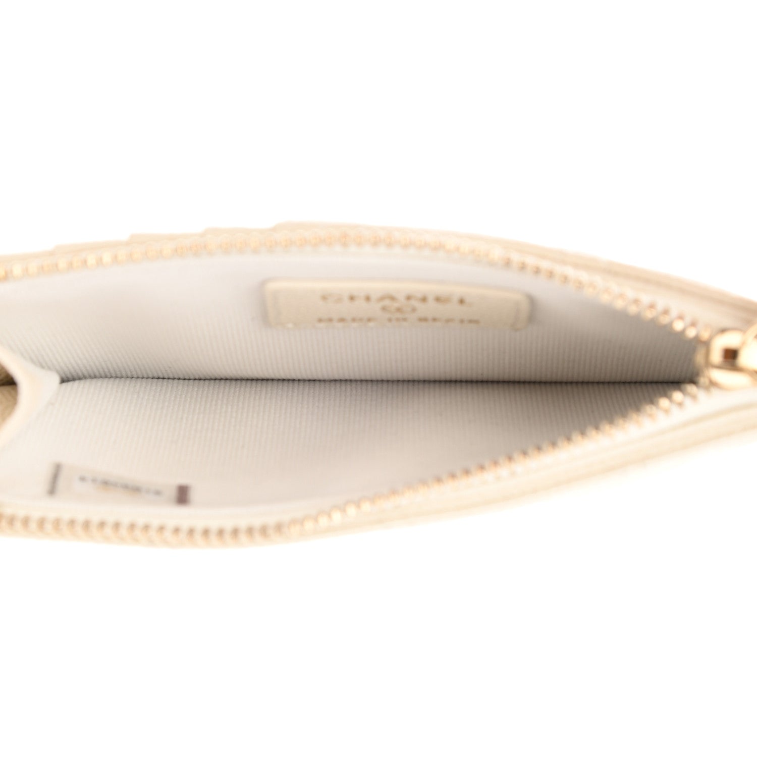 Chanel Caviar Quilted Flap Zip Card Holder White 5 of 7