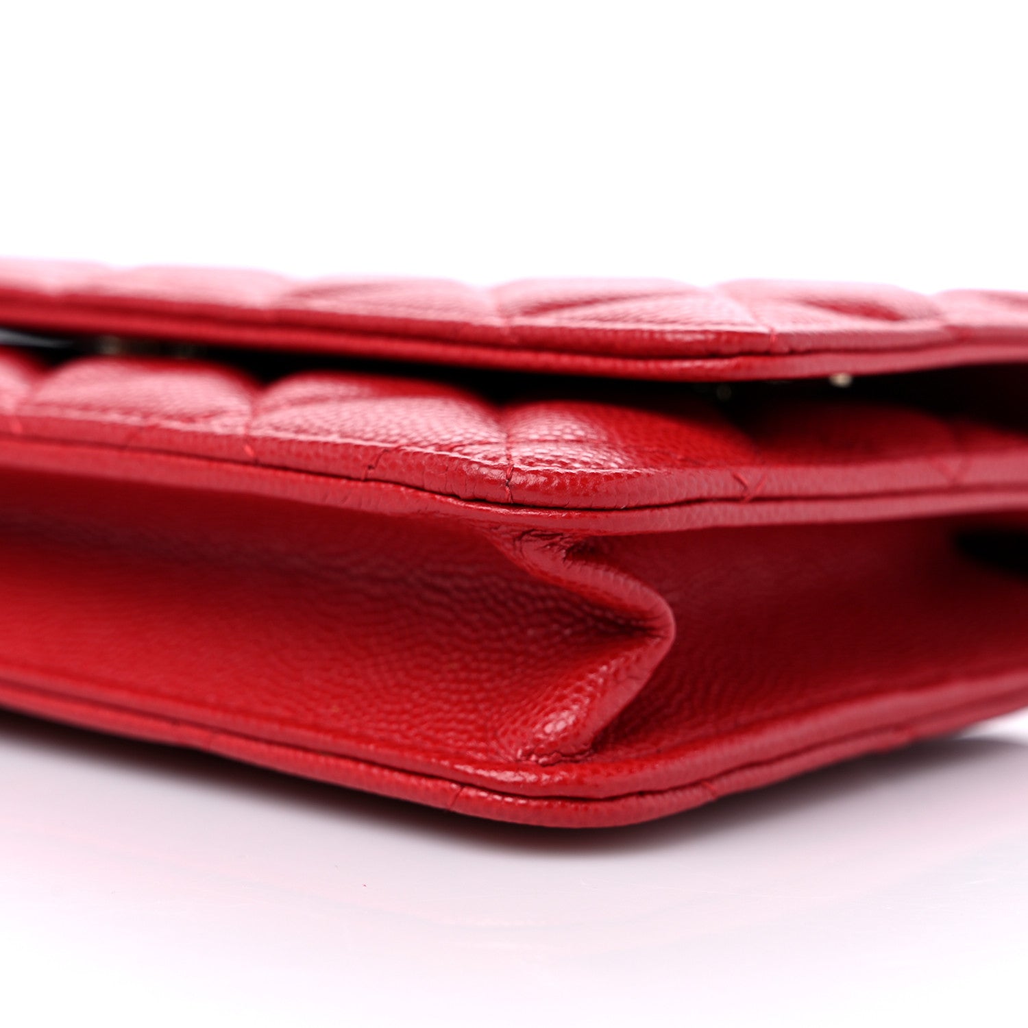 Chanel Caviar Quilted Wallet on Chain WOC Red 10 of 11