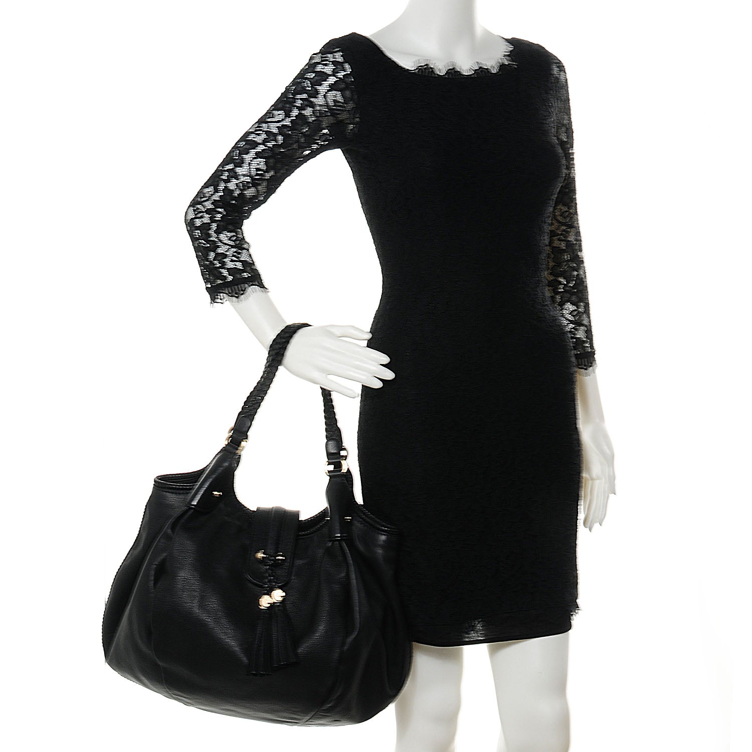 Gucci Leather Medium Marrakech Shoulder Bag Black 2 of 8
