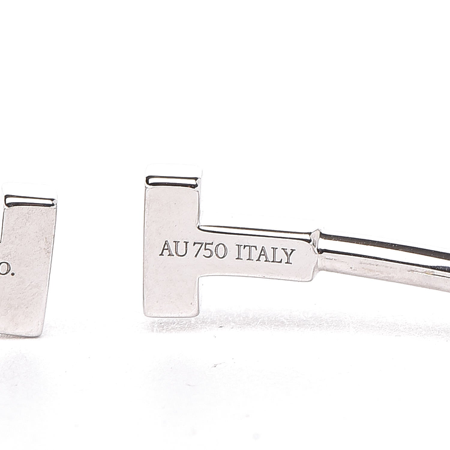 Tiffany 18K White Gold Narrow T Wire Bracelet 5 of 6