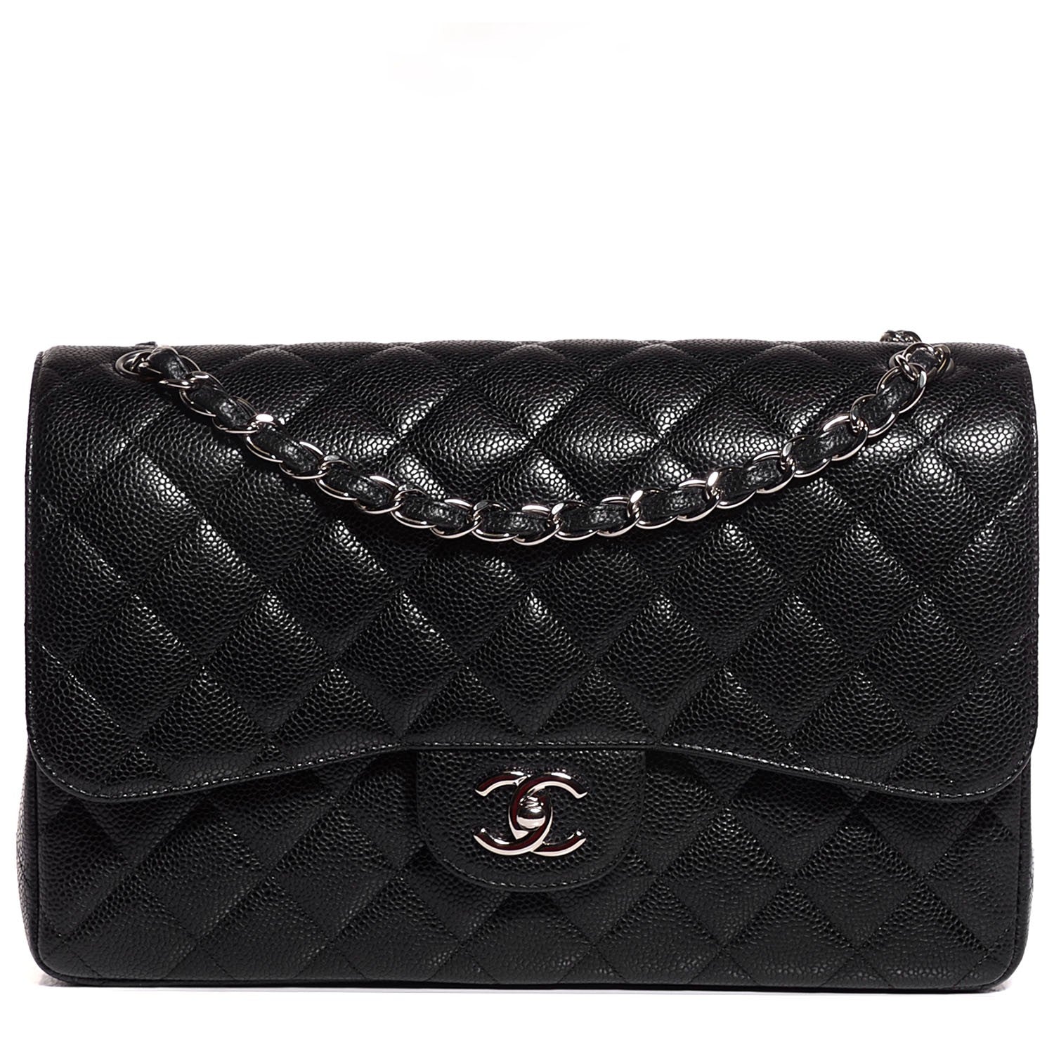 Chanel Caviar Quilted Jumbo Double Flap Black 1 of 8
